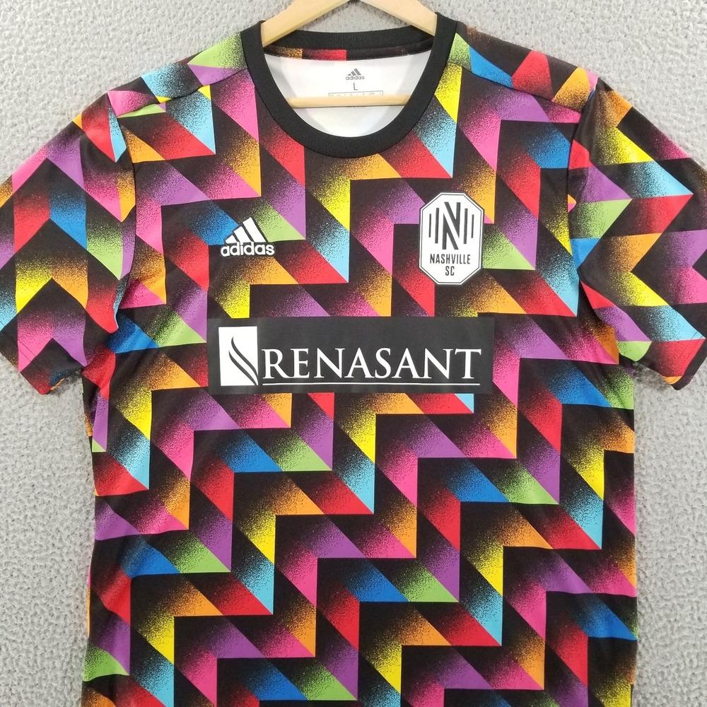 Nashville SC Adidas Jersey Large Pre Match Top Shirt Pride 2022 PrimeGreen